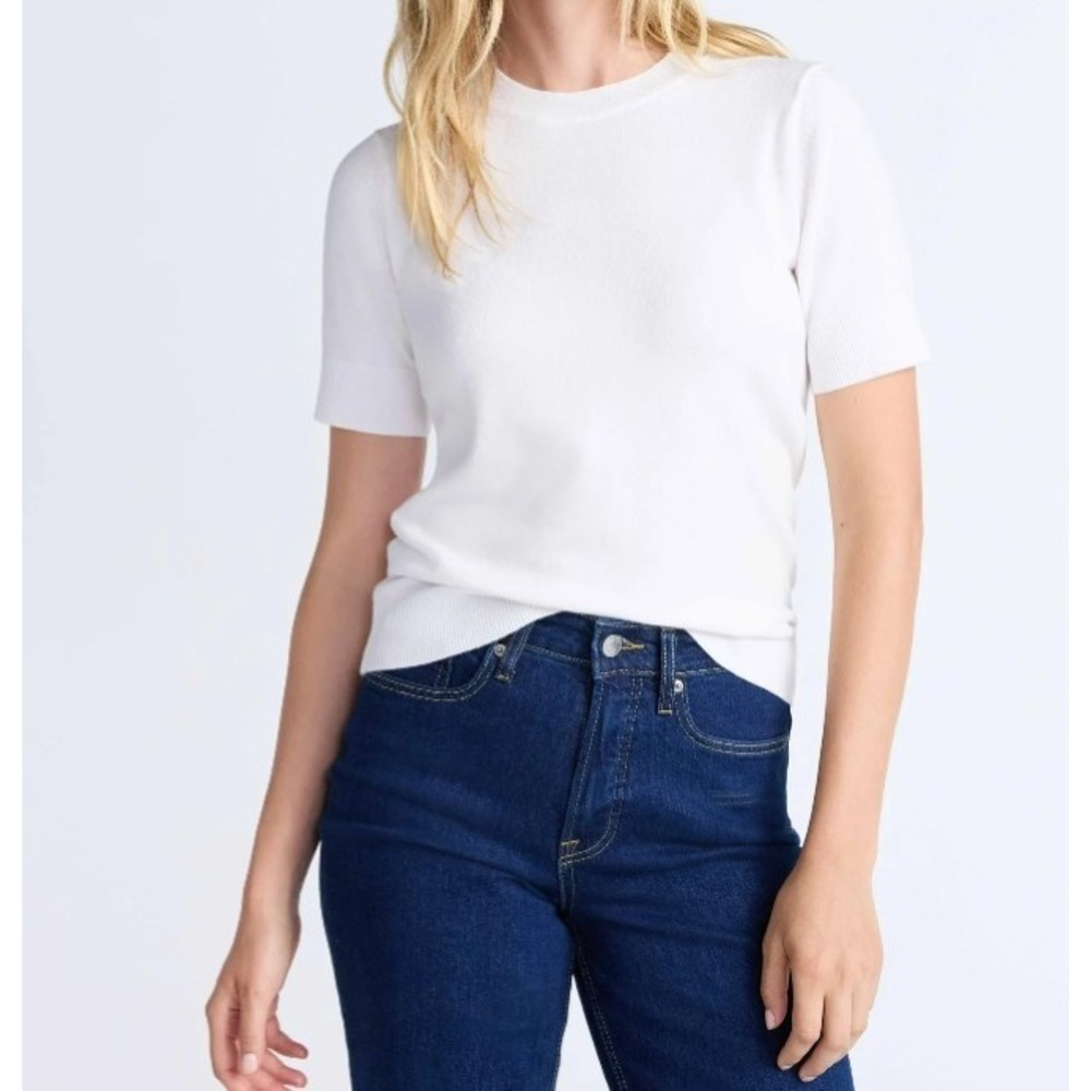 Women's Free Assembly Cozy Yarn Shrunken sweater Tee Size L 12-14 cream New